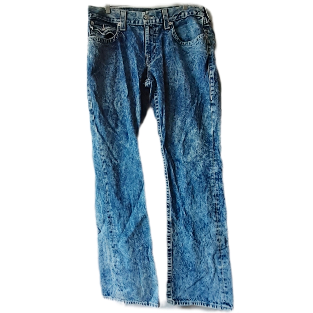 True Religion Acid Washed Straight Jeans